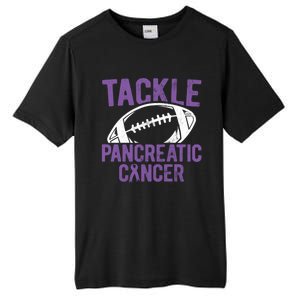 Purple Tackle Pancreatic Cancer Awareness Gift Tall Fusion ChromaSoft Performance T-Shirt