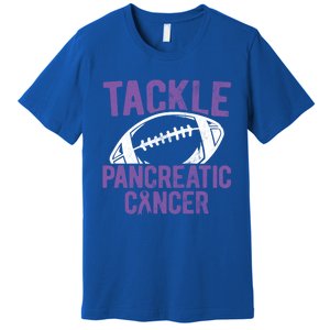 Purple Tackle Pancreatic Cancer Awareness Gift Premium T-Shirt