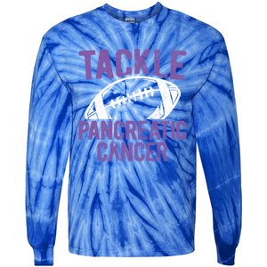 Purple Tackle Pancreatic Cancer Awareness Gift Tie-Dye Long Sleeve Shirt