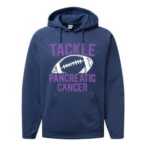 Purple Tackle Pancreatic Cancer Awareness Gift Performance Fleece Hoodie