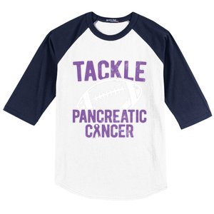 Purple Tackle Pancreatic Cancer Awareness Gift Baseball Sleeve Shirt