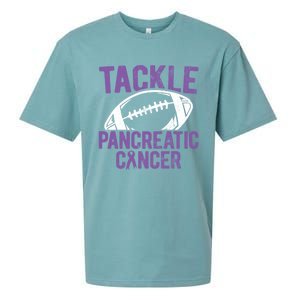 Purple Tackle Pancreatic Cancer Awareness Gift Sueded Cloud Jersey T-Shirt