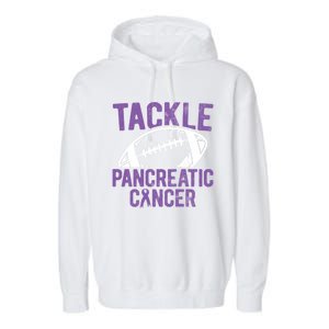 Purple Tackle Pancreatic Cancer Awareness Gift Garment-Dyed Fleece Hoodie