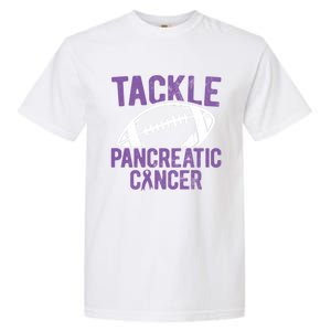 Purple Tackle Pancreatic Cancer Awareness Gift Garment-Dyed Heavyweight T-Shirt