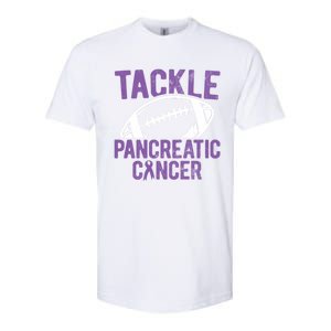 Purple Tackle Pancreatic Cancer Awareness Gift Softstyle CVC T-Shirt