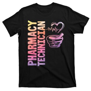 Pharmacy Technician Pharmacist Heartbeat Mortar Idea T-Shirt