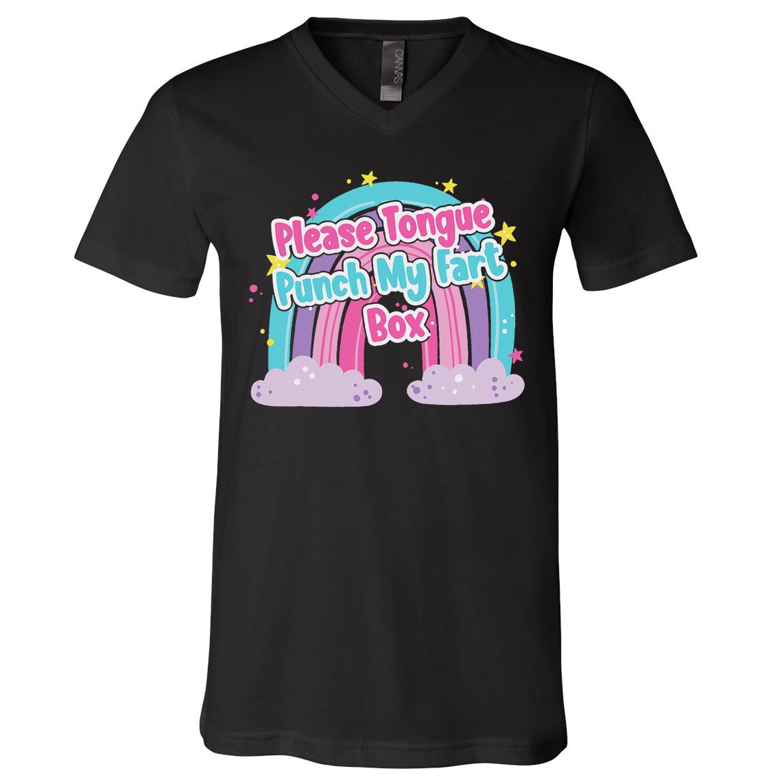 Please Tongue Punch My Fart Box Adult Humor Inappropriate V-Neck T-Shirt