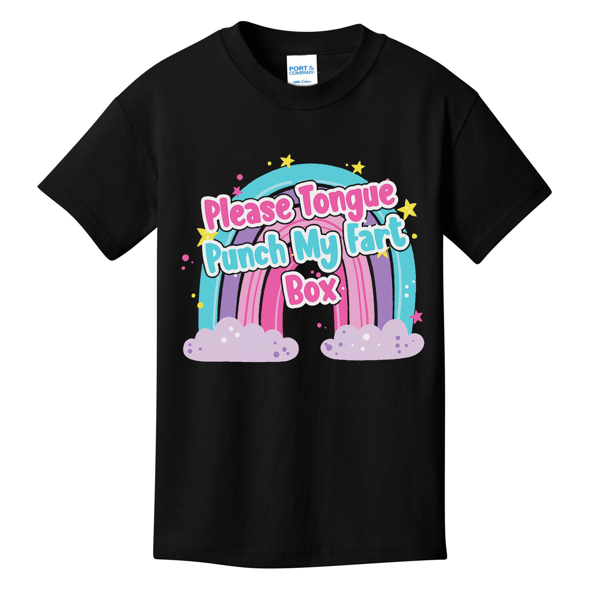 Please Tongue Punch My Fart Box Adult Humor Inappropriate Kids T-Shirt