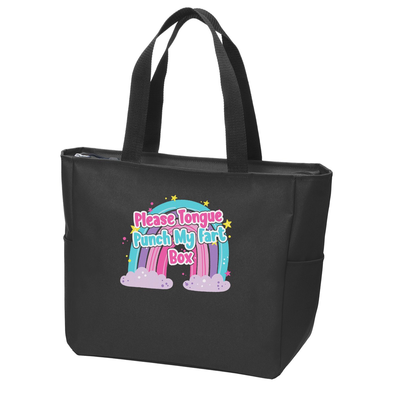 Please Tongue Punch My Fart Box Adult Humor Inappropriate Zip Tote Bag