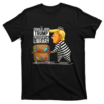 Prison Trump Presidential Library Funny Anti Trump T-Shirt