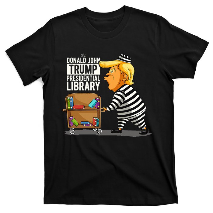 Prison Trump Presidential Library Funny Anti Trump T-Shirt