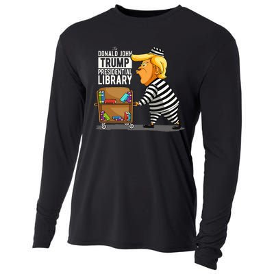 Prison Trump Presidential Library Funny Anti Trump Cooling Performance Long Sleeve Crew