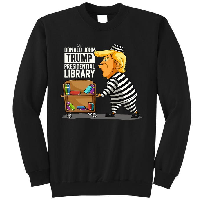 Prison Trump Presidential Library Funny Anti Trump Tall Sweatshirt