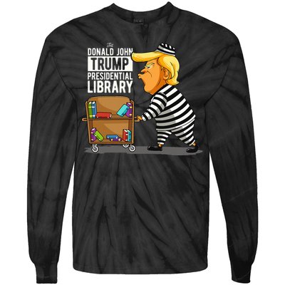 Prison Trump Presidential Library Funny Anti Trump Tie-Dye Long Sleeve Shirt