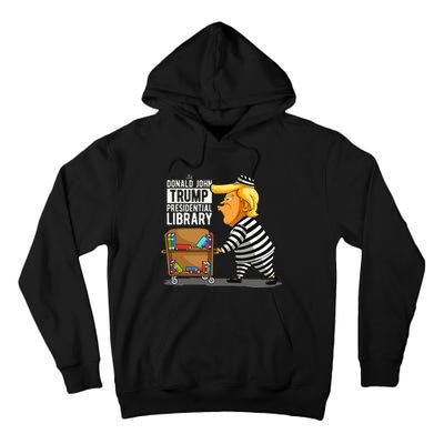 Prison Trump Presidential Library Funny Anti Trump Tall Hoodie