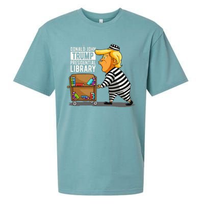 Prison Trump Presidential Library Funny Anti Trump Sueded Cloud Jersey T-Shirt