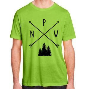 Pine Trees Pacific Northwest Pnw With Arrows Outdoor Gift Adult ChromaSoft Performance T-Shirt