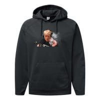 President Trump Podcast Funny Trump Smoking Like Elon Performance Fleece Hoodie