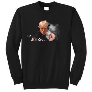 President Trump Podcast Funny Trump Smoking Like Elon Sweatshirt