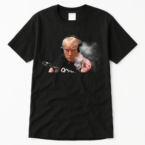 President Trump Podcast Funny Trump Smoking Like Elon Tall T-Shirt