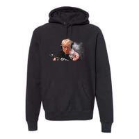 President Trump Podcast Funny Trump Smoking Like Elon Premium Hoodie