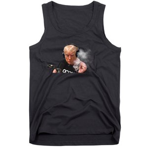 President Trump Podcast Funny Trump Smoking Like Elon Tank Top