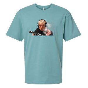 President Trump Podcast Funny Trump Smoking Like Elon Sueded Cloud Jersey T-Shirt