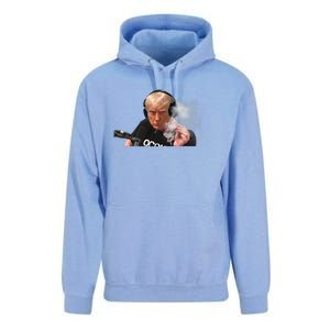 President Trump Podcast Funny Trump Smoking Like Elon Unisex Surf Hoodie