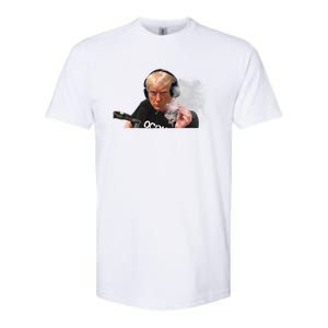 President Trump Podcast Funny Trump Smoking Like Elon Softstyle CVC T-Shirt