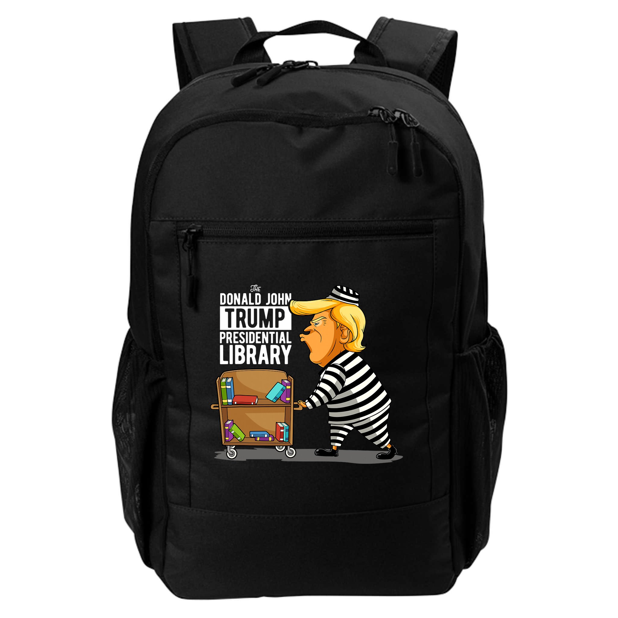Prison Trump Presidential Library Funny Anti Trump Backpack
