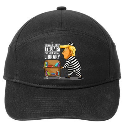 Prison Trump Presidential Library Funny Anti Trump 7-Panel Snapback Hat