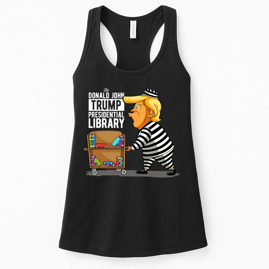 Prison Trump Presidential Library Funny Anti Trump Womens Tank Top