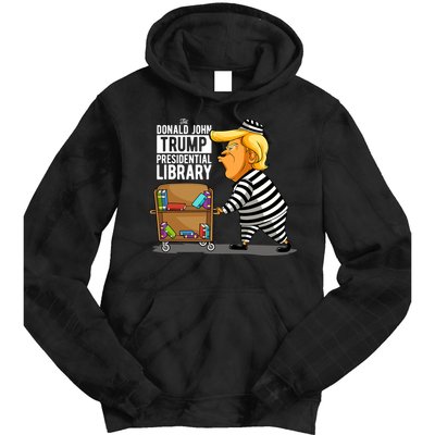 Prison Trump Presidential Library Funny Anti Trump Tie Dye Hoodie