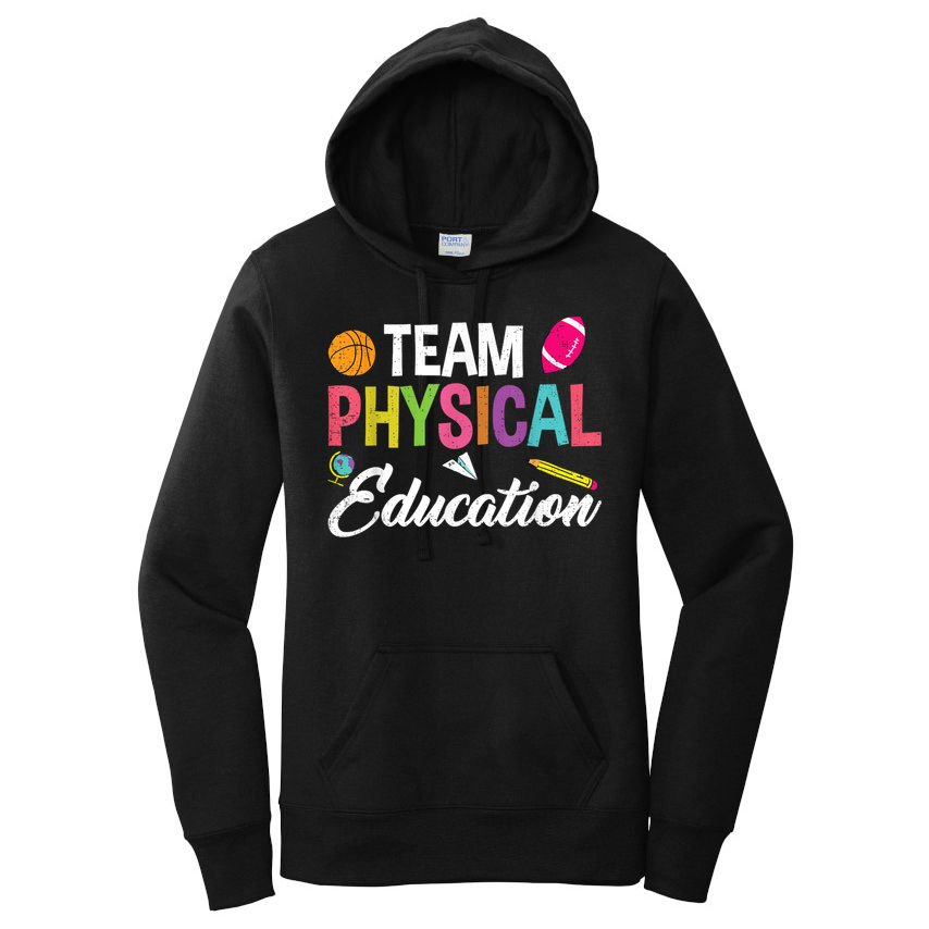 P.E. Team Physical Education School Fitness PE Teacher Women's Pullover Hoodie