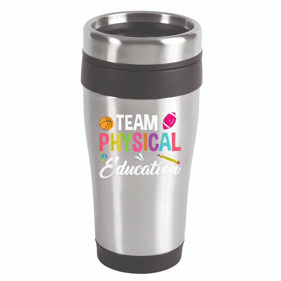 P.E. Team Physical Education School Fitness PE Teacher 16oz Travel Tumbler
