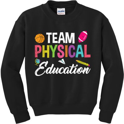 P.E. Team Physical Education School Fitness PE Teacher Kids Sweatshirt