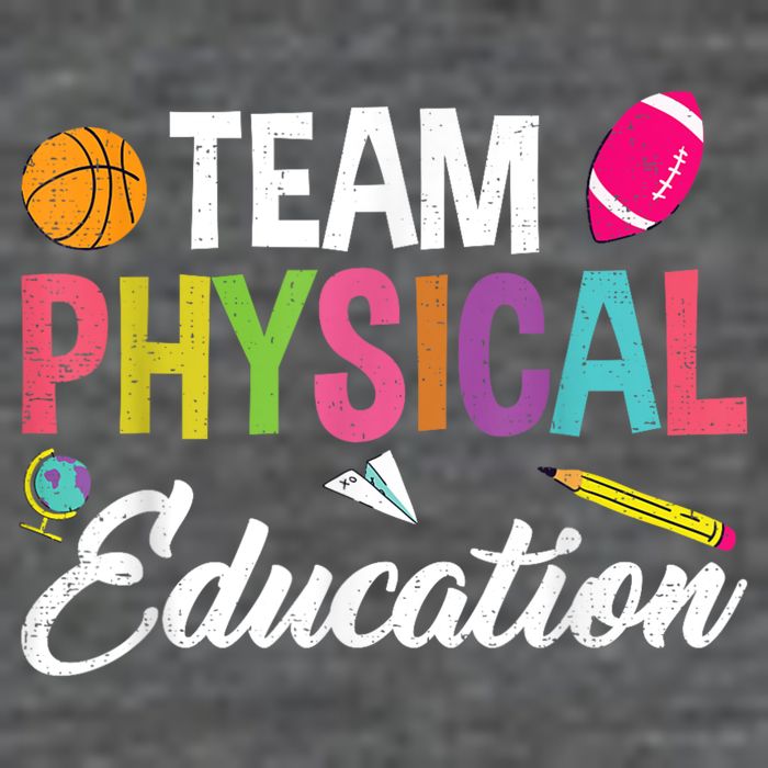 P.E. Team Physical Education School Fitness PE Teacher 7 Panel Mesh Trucker Snapback Hat