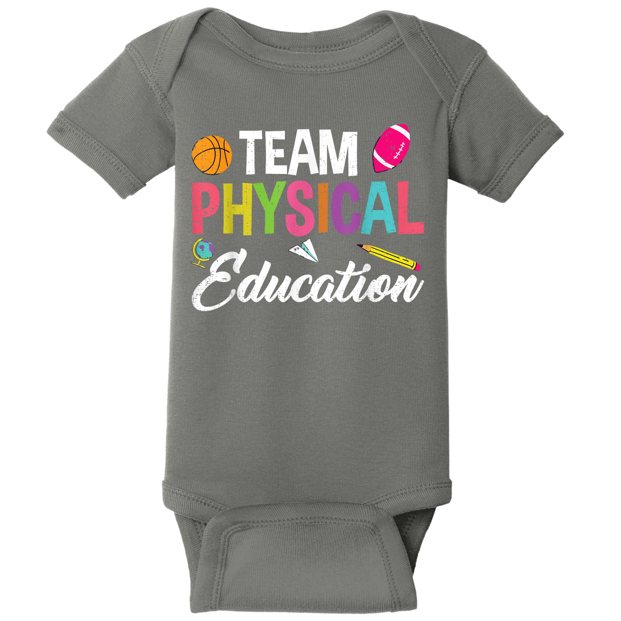 P.E. Team Physical Education School Fitness PE Teacher Baby Bodysuit