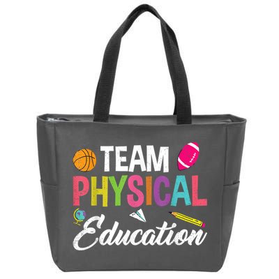 P.E. Team Physical Education School Fitness PE Teacher Zip Tote Bag