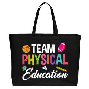 P.E. Team Physical Education School Fitness PE Teacher Cotton Canvas Jumbo Tote