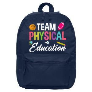 P.E. Team Physical Education School Fitness PE Teacher 16 in Basic Backpack