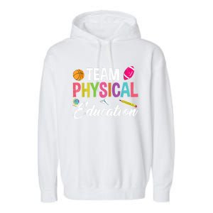 P.E. Team Physical Education School Fitness PE Teacher Garment-Dyed Fleece Hoodie