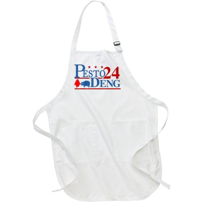 Pesto The Penguin And Moo Deng Hippo 2024 Full-Length Apron With Pockets