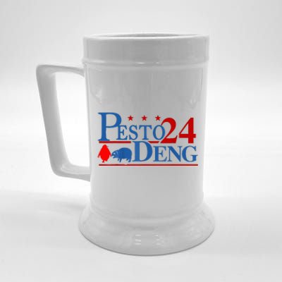 Pesto The Penguin And Moo Deng Hippo 2024 Beer Stein