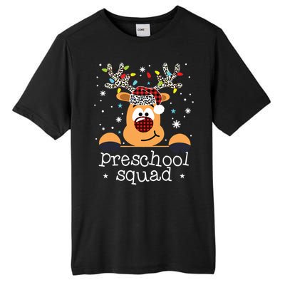 Preschool Team Plaid Reindeer Santa Hat Teacher Christmas Tall Fusion ChromaSoft Performance T-Shirt