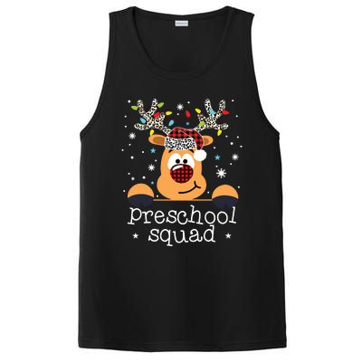 Preschool Team Plaid Reindeer Santa Hat Teacher Christmas PosiCharge Competitor Tank