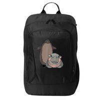 Pesto The Penguin And Moo Deng The Baby Hippo Funny City Backpack