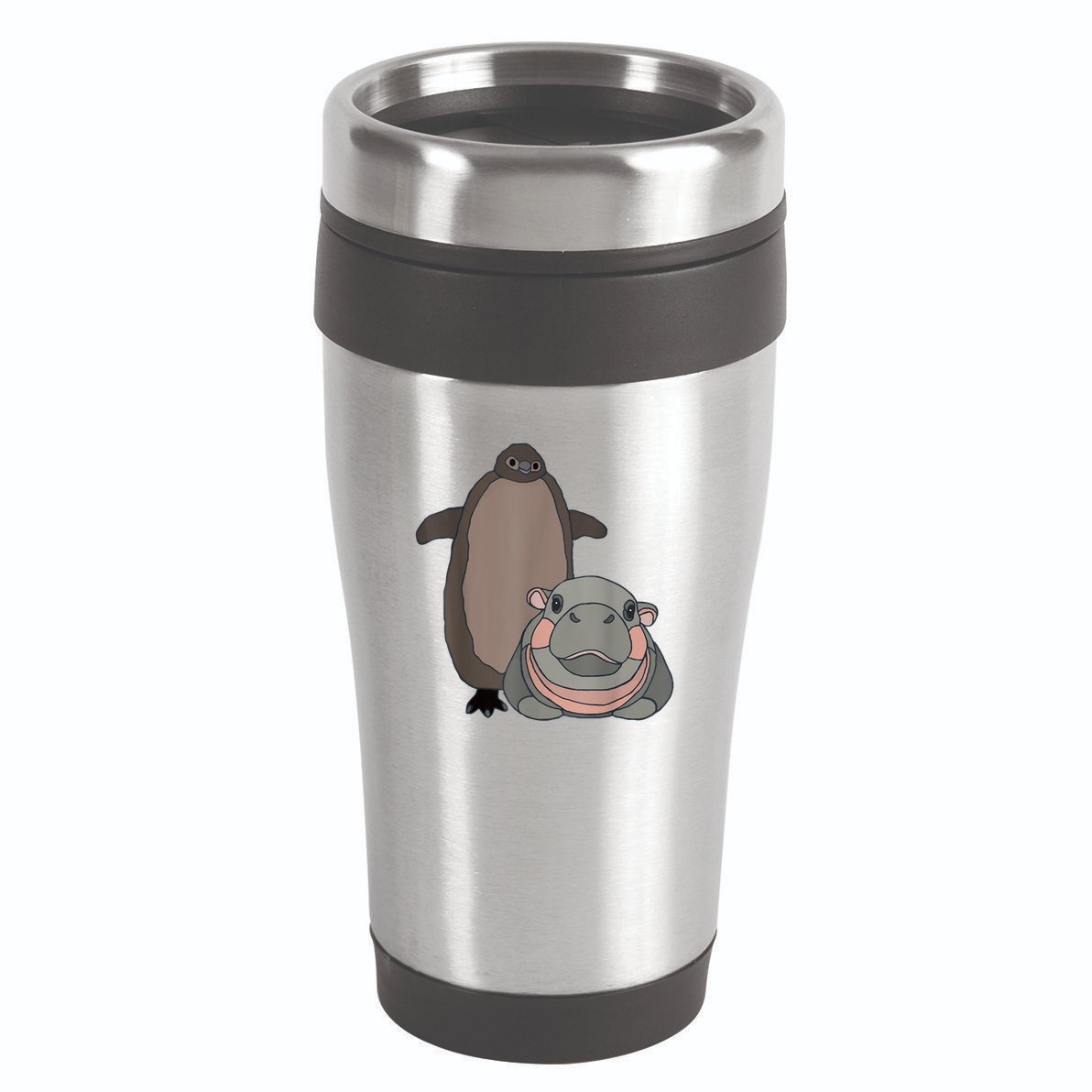 Pesto The Penguin And Moo Deng The Baby Hippo Funny 16oz Travel Tumbler
