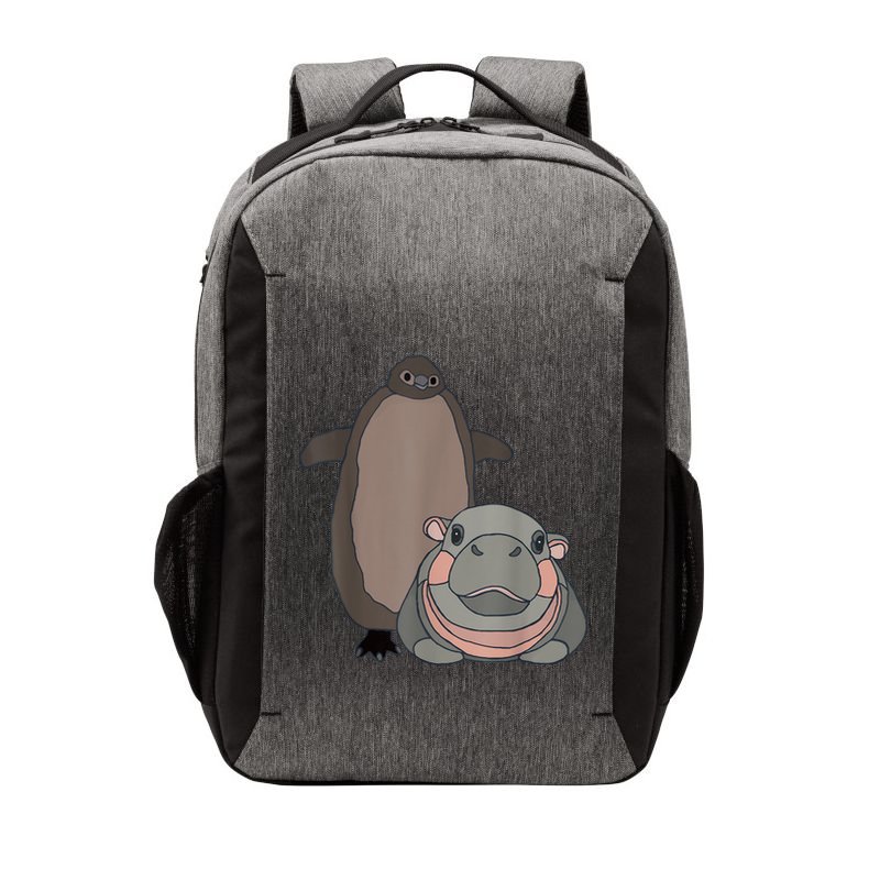 Pesto The Penguin And Moo Deng The Baby Hippo Funny Vector Backpack