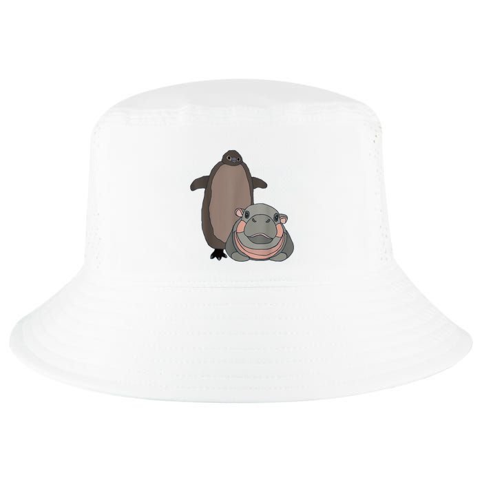 Pesto The Penguin And Moo Deng The Baby Hippo Funny Cool Comfort Performance Bucket Hat